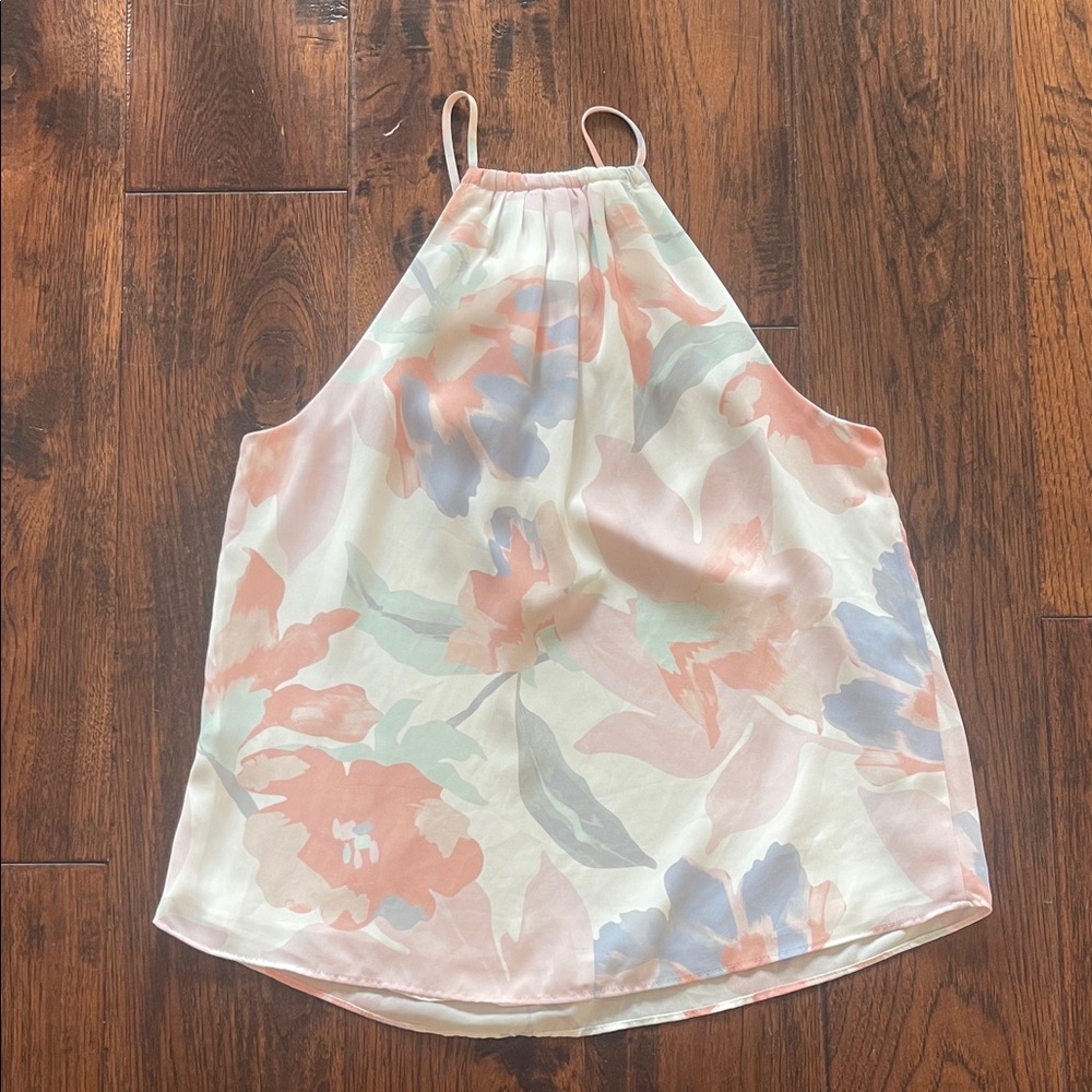 RW&C0. Floral Pastel Halter Top - Picture 3 of 3